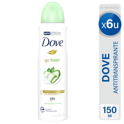 Dove Antitranspirante Go Fresh Pack X6 - Mejor Precio