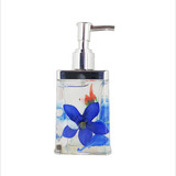 Porta Sabonete Líquido Acrílico Dispenser Floral - Azul