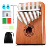 Kalimba 17 Notas Profesional De Madera Caoba + Accesorios M