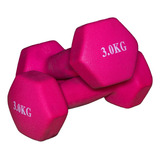 Par De Mancuernas Neopreno Profesional 3 Kg Gym (rosa)