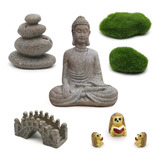 Kit Jardín Zen Meditación Terrario Hadas Diy Puente Buda