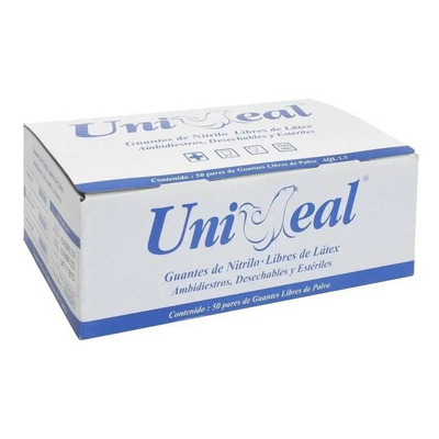 Guantes Nitrilo Lila UniSeal Estériles Hipoalergénicos Antideslizantes Talle M | Envío gratis