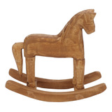 Caballo De Madera Mecedora Decoración Artesanal Pino Ornamen