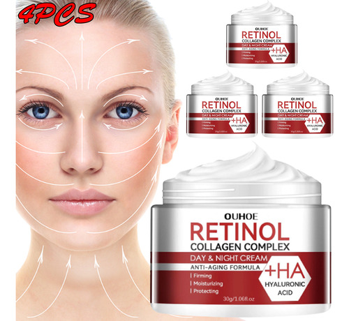 Crema Hidratante Facial Con Retinol, 4 Unidades, Con Vitamin