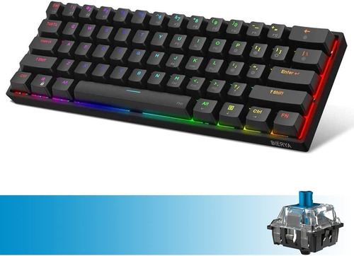 Teclado Para Pc Dierya Dk61e Dk61e, Mecánico Rgb, Interrupto