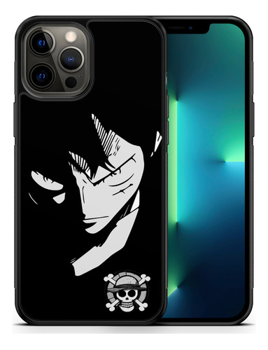 Funda Celular Tpu One Piece Retrato Luffy Blanco Y Negro