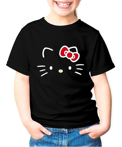 Polera Niña Regalo Diseño Gato Gatito Kawai/hello/kitty Face