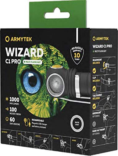 Linterna Frontal Recargable Usb Magnética Armytek Wizard V4 