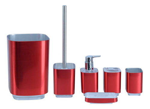 Daniel's Bath & Beyond Set De Accesorios De Bano Rojo Regenc