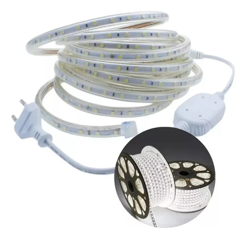 Mangueira Led 5050 Chata 10m Branco Quente Ou Frio 110v