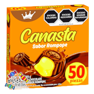 La Corona Ricolino Chocolate Canasta Rompope C/50pz-original