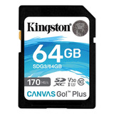 Memoria Sd 64gb Kingston Canvas Go Plus C10 U3 V30