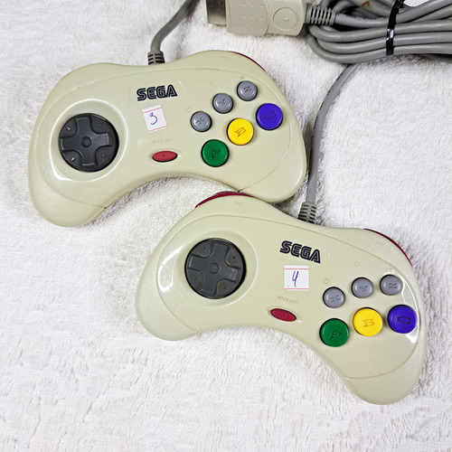 Par De Controles Sega Saturn Originais Brancos 100% Faço 305