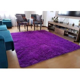 Alfombra Violeta 200x240 Peludita Antidesliz Diana