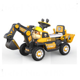 Montable Excavadora Coche Eléctrico Para Niños Paw Patrol Color Amarillo