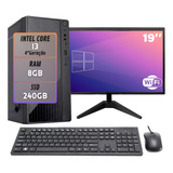 Computador Completo I3 4geração 8gb Ssd 240 Wifi Monitor 19