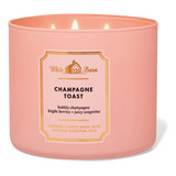 Bath And Body Works - Vela Grande 3 Mechas Color Rosa Claro Fragancia Champagne Toast