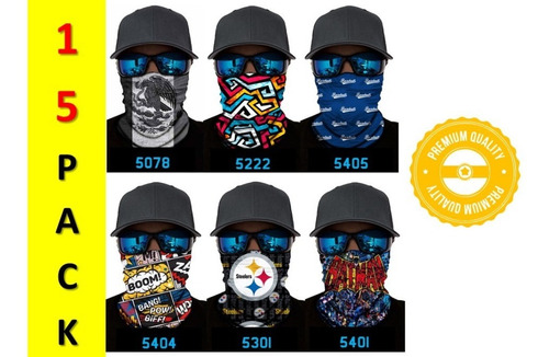 15 Bandanas Pack Caceria Rzr Moto Ciclismo Protección Sol 