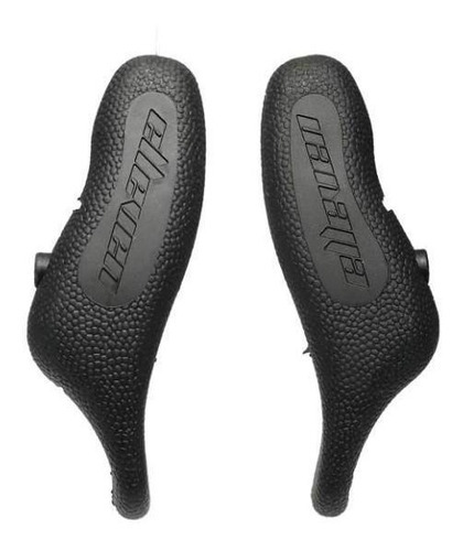 Chifre Bar End Emborrachado Ergonômico Elleven Guidão Bike Cor Cinza E Preto