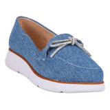 Zapato Mujer Mocasín Casual Azul Stfashion 09004008