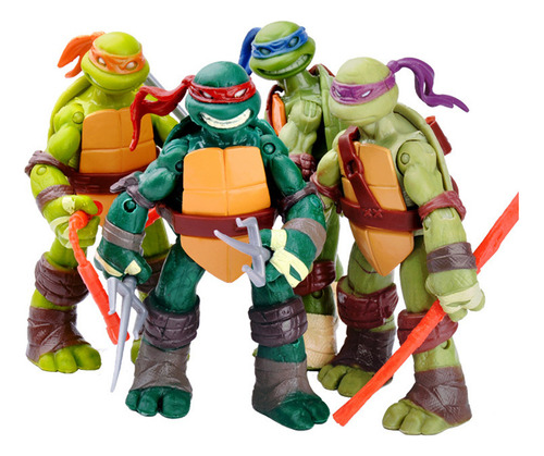 4 Modelos Hechos A Mano Con Juntas Móviles Tortugas Ninja