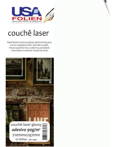 Papel Fotografico Laser A4 Glossy Couche Adesivo 90g