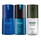 Kit Perfume Deo Corporal Kaiak Aventura + Kaiak Pulso + Oceano Masculino Da Natura 100ml