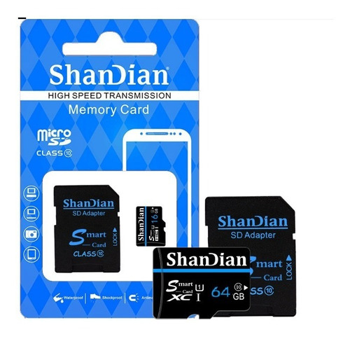 Memoria Micro Sd 64gb Clase 10 + Adaptador Sd Alta Velocidad