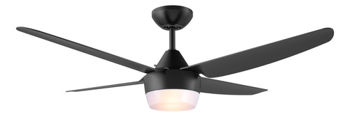 Ventilador Techo Negro 4 Palas 3 Velocidades Luz Led Smart