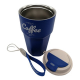 Botilito Termo Vaso Café Te Bebida Conserva Caliente 380ml Color Azul