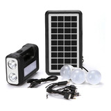 Kit Painel Placa Solar Portatil 3 Lâmpada Led Luz Emergência