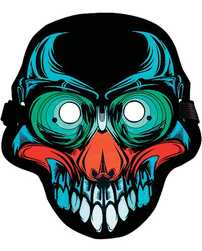 Máscara De Led Rave Skull Fiesta Halloween Conciertos Luces