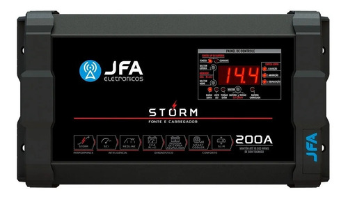 Fonte Automotiva Jfa 200a Slim Bivolt Digital Voltímetro Som