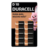 Duracell Pilas D Alcalinas, Baterías D 1.5v, 10 Pilas