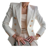 Youmu Blazer De Mujer A Medida Con Botones Dorados