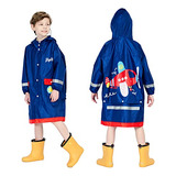 Poncho Impermeable Para Niños Diseño De Avion Talla G Azul