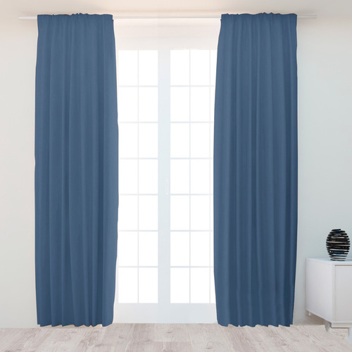 Juego Cortinas Blackout Textil Con Presillas Calidad Premium 2 Paños - Tela Tricapa