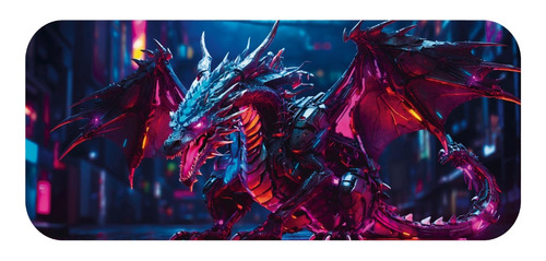 Mousepad Dragão Cyberpunk Extra Grande 90x40 