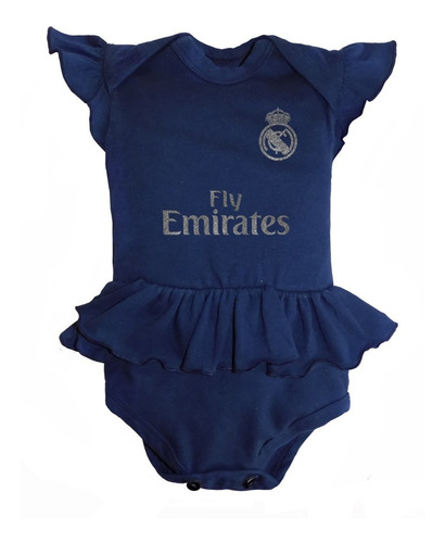 Pañalero Vestido  Del Real Madrid Niña Personalizado Plata  