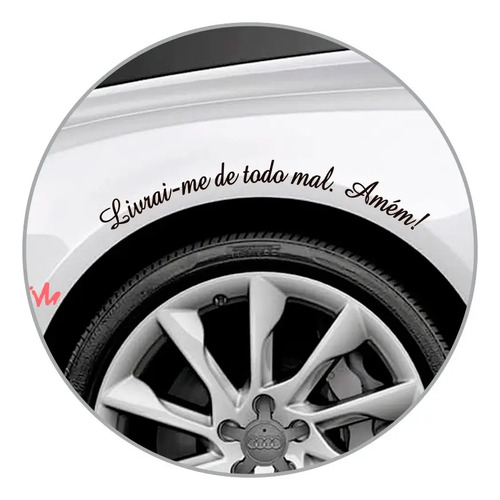 Kit 2 Adesivos Livrai-me De Todo Mal Amém! Curvado Paralama