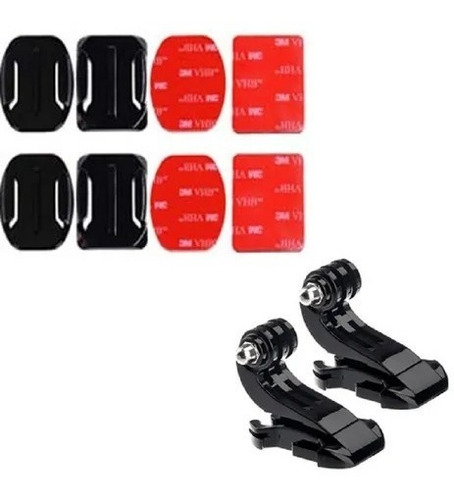 Kit Gopro Suportes Adesivos Curvos E Retos J Hook