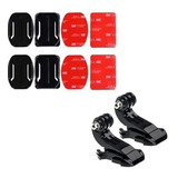 Kit Gopro Suportes Adesivos Curvos E Retos J Hook