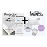 Protector Colchón Mat Impermeable + 2 Almohada Std Antiviral