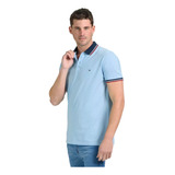 Chomba Polo Pima Hombre Wrangler Combinada Celeste