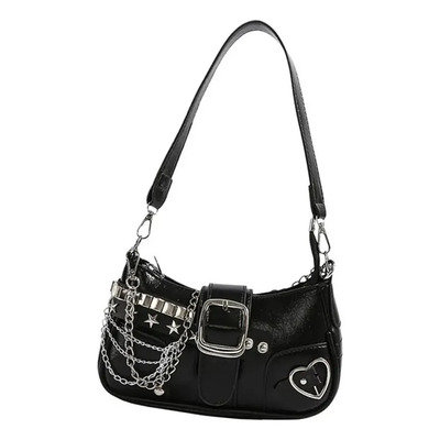 (bk) Bolso De Hombro Grunge Star Rivet Punk Metal Chan Axarm