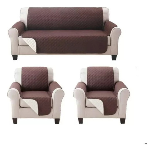 Pack 2 Funda Para Sofa 1 Cuerpo + Protector Sillon 2 Cuerpos