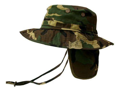 Sombrero Australiano Bonnie Cubre Nuca Camuflado Ejercito Xl