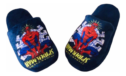 Pantufla Felpa Con Planta De Goma Antideslizante Spiderman