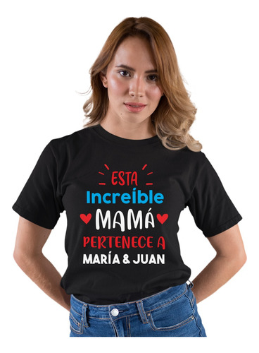 Playera Día De Las Madres Personalizada Mamá Nombres Hijos