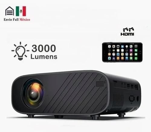 Miniproyector Portátil 3000 Lm Hd 1080p Compatible Con Móvil